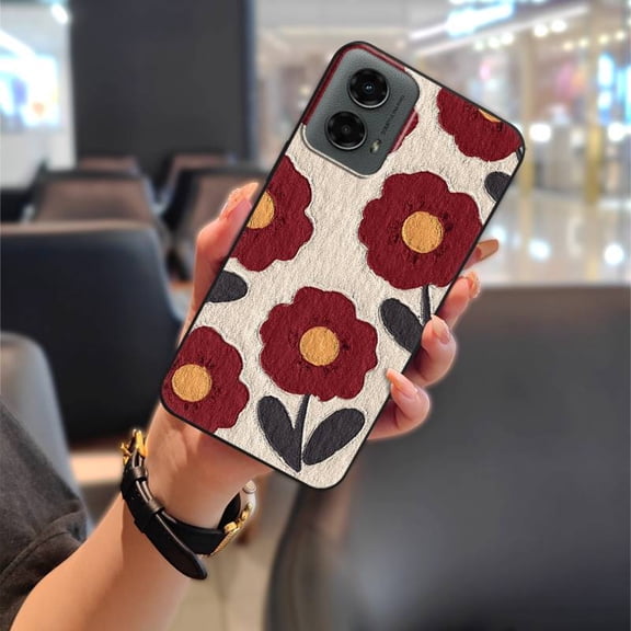 LYM-Phone Case For MOTO G 5G 2024, Durable Protective Cute Fashion Design Anti-dust Back Cover Oil Painting Dirt-resistant flower Graffiti TPU Phone Pouch Cartoon Waterproof Soft case