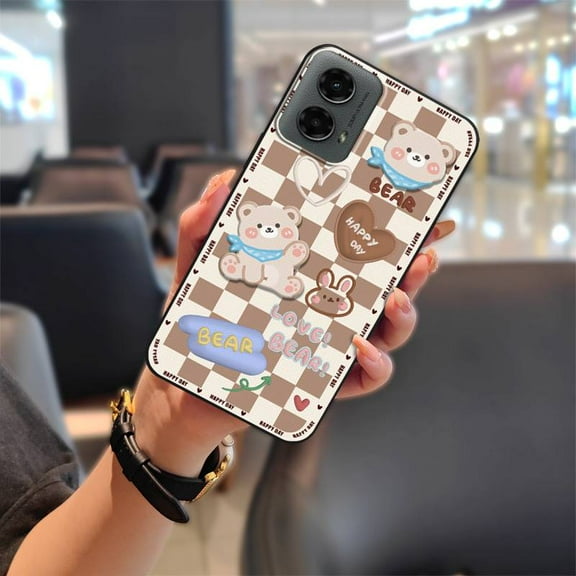 LYM-Phone Case For MOTO G 5G 2024, Phone Protector Durable Cute Full wrap Waterproof Cartoon Anti-knock TPU Anti-dust Silicone Back Cover Protective Dirt-resistant Shockproof Graffiti