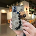 thumbnail image 1 of LYM-Phone Case For MOTO G Play 2023, silicone Anti-knock phone case Skin-friendly feel protective case Black pearl pendant Cartoon Waterproof soft case Back Cover Bear bracelet cute, 1 of 9