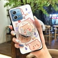thumbnail image 1 of LYM-Phone Case For MOTO G Stylus 4G 2023, Kickstand cute Back Cover Skin feel silicone quicksand Rotatable stand Cartoon Anti-knock phone lens protection Durable Dirt-resistant TPU, 1 of 9