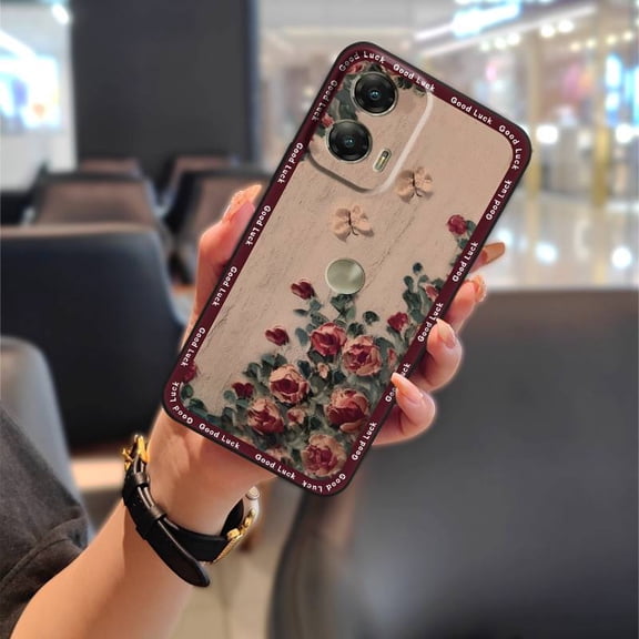 LYM-Phone Case For MOTO G Stylus 5G 2024, Anti-knock Cartoon Dirt-resistant Waterproof Phone Pouch Durable Cute Fashion Design Full wrap Shockproof Silicone oil painting Soft case TPU