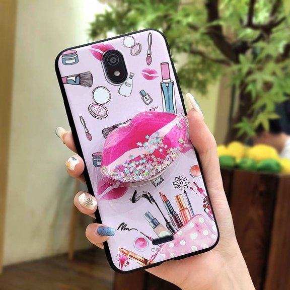 LYM-Phone Case For Nokia C100, Back Cover Phone Lens Protection Waterproof Glitter protective cute Dirt-resistant Anti-knock Durable Rotatable stand Fashion Design TPU Simplicity Cartoon