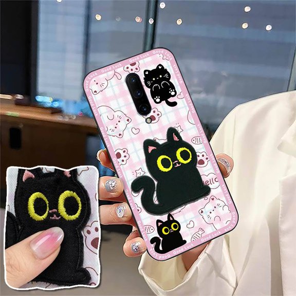 LYM-Phone Case For OnePlus 7 Pro/1+7 Pro, Cartoon Fashion Design Anti-dust Back Cover Plush Full wrap Silicone Phone Pouch Shockproof Embroidery 3D Waterproof Anti-knock Protective Cute