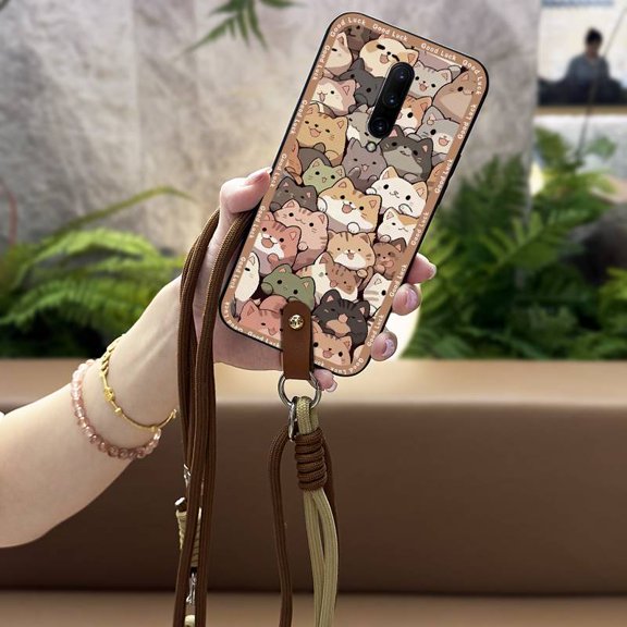 LYM-Phone Case For OnePlus 7 Pro/1+7 Pro, Silicone TPU Cute Fashion Design Durable Necklace Cartoon Anti-dust Anti-knock Shockproof Dirt-resistant Waterproof Diagonal Soft case Full wrap
