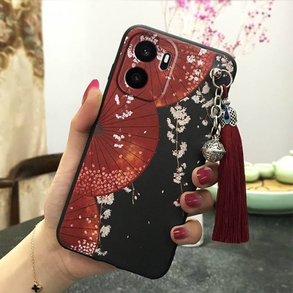LYM-Phone Case For OnePlus Ace6 Ultra/1+Ace6Ultra, Back Cover Anti-dust Silicone Waterproof Bell Protective TPU Soft case Dirt-resistant Tassel Chinese Style Shockproof Durable