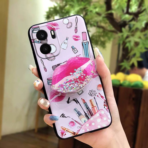 LYM-Phone Case For OnePlus Ace6 Ultra/1+Ace6Ultra, Glitter Cartoon Durable Back Cover Anti-knock Dirt-resistant Phone Lens Protection Simplicity Fashion Design TPU Kickstand Waterproof
