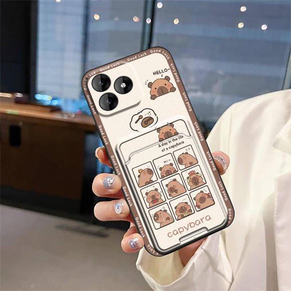 LYM-Phone Case For Oukitel C53, Card bag Cartoon TPU Dirt-resistant Durable Silicone Full wrap Card slot Graffiti Anti-knock Shockproof protective Fashion Design Back Cover Cover Cute