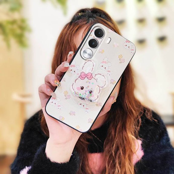 LYM-Phone Case For Realme C100i 4G/C100X 4G, Silicone Durable Cartoon TPU Simplicity Fashion Design Soft Case Dirt-resistant Rotatable stand Back Cover Skin feel silicone Waterproof Cute