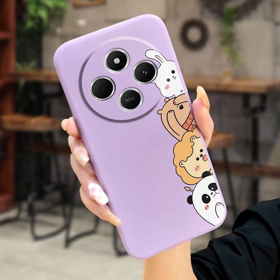 LYM-Phone Case For Redmi 14C 4G/14R 5G/A3 Pro 4G/POCO C75, Skin-friendly feel soft shell phone case cute protective case Skin feel silicone Anti-fall Lens package Liquid silicone shell