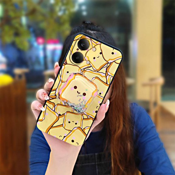 LYM-Phone Case For Redmi Turbo5 Max/Xiaomi Poco X8Pro Max, TPU Fashion Design Quicksand Cartoon Durable Waterproof Rotatable stand Cute Simplicity Kickstand Soft Case Dirt-resistant