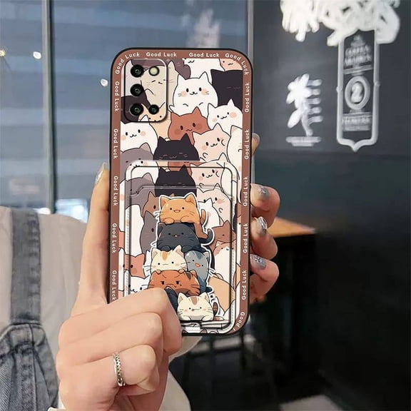 LYM-Phone Case For Samsung Galaxy A03S/SM-A037G, Cartoon Anti-knock protective Waterproof Dirt-resistant Card slot Cute Graffiti Back Cover Durable Full wrap Shockproof TPU Soft case