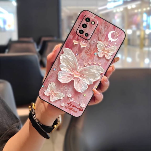 LYM-Phone Case For Samsung Galaxy A03S/SM-A037G, Durable Cute Fashion Design Shockproof Cartoon Silicone Phone Pouch Protective Back Cover Oil Painting flower Graffiti Soft case TPU