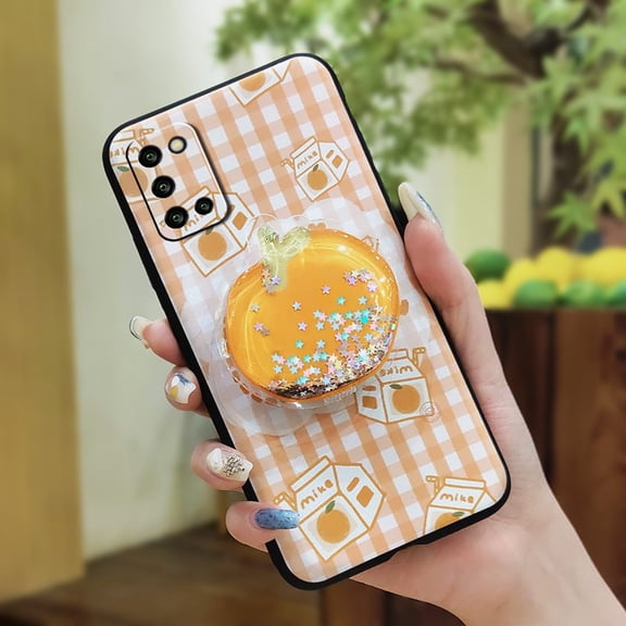 LYM-Phone Case For Samsung Galaxy A03S/SM-A037G, Glitter Anti-knock protective TPU Kickstand Fashion Design cute Simplicity Quicksand Dirt-resistant Skin feel silicone Rotatable stand