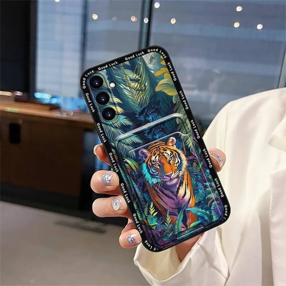 LYM-Phone Case For Samsung Galaxy A15, Cute Dirt-resistant Durable Anti-knock protective Cover Fashion Design Graffiti Back Cover Card bag Waterproof Soft case Silicone Shockproof TPU