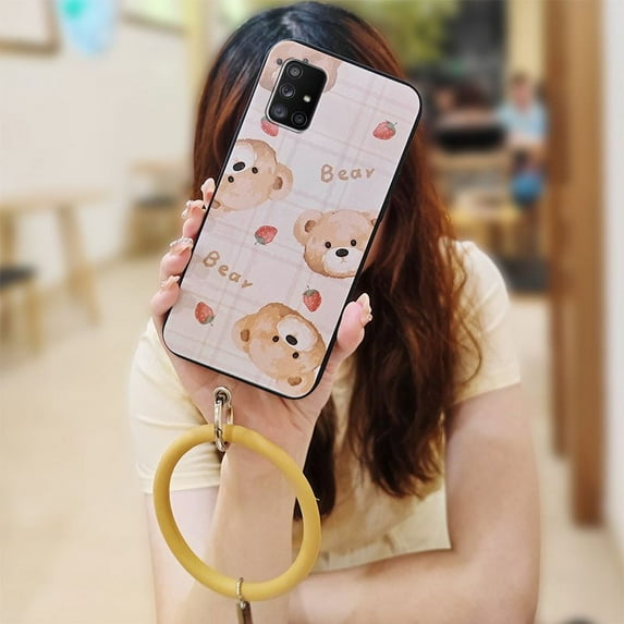 LYM-Phone Case For Samsung Galaxy A71 5G, heat dissipation Personality Creative Cute Funny Protective Soft Case Cartoon Anti-knock Back Cover Ring Waterproof Youth Bracelet Solid Color