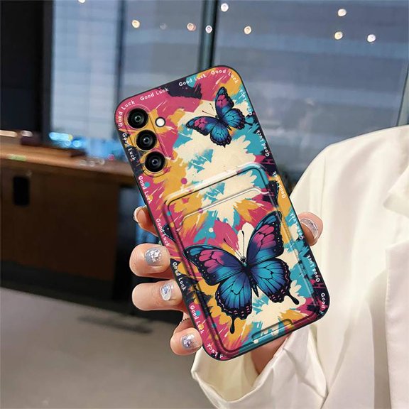 LYM-Phone Case For Samsung Galaxy S23FE/SM-S7110, Cartoon TPU Full wrap Cute Shockproof Anti-dust Anti-knock Cover Card bag Durable Soft case Graffiti protective Silicone Fashion Design