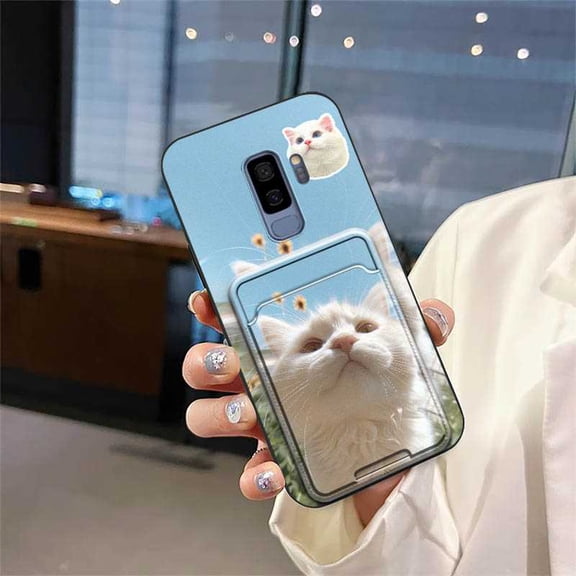 LYM-Phone Case For Samsung Galaxy S9 Plus/S9+/SM-G9650, TPU Dog Cartoon Cute Anti-dust Waterproof Card sleeve Graffiti Dirt-resistant Cat Fashion Design Soft case Cover Silicone Durable