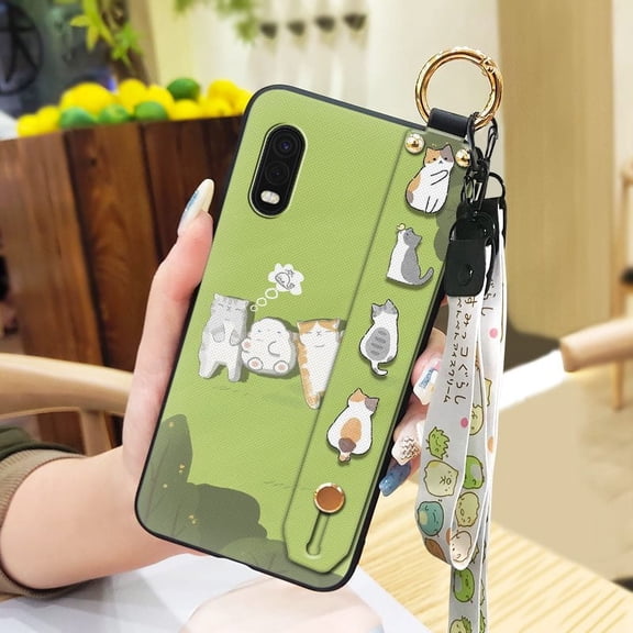 LYM-Phone Case For Samsung Galaxy Xcover Pro, Anti-dust Wrist Strap Back Cover Ring Silicone Lanyard Protective Anti-knock Shockproof Fashion Design Cartoon Waterproof Cute Soft case