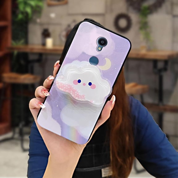 LYM-Phone Case For Sharp Rouvo V, Simplicity Skin feel silicone Dirt-resistant Waterproof Back Cover Cartoon Anti-knock Durable protective TPU Fashion Design cute Kickstand Soft Case
