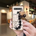 thumbnail image 1 of LYM-Phone Case For TCL 10 5G UW, Waterproof Skin-friendly feel Back Cover Bear bracelet cute silicone Black pearl pendant protective case Dirt-resistant Cartoon Anti-knock soft case, 1 of 9