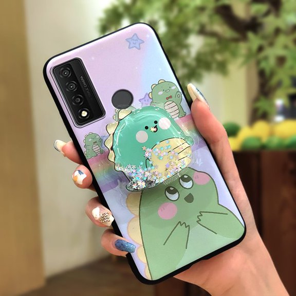 LYM-Phone Case For TCL 20 XE, cute Cartoon Fashion Design Durable Soft Case Rotatable stand Waterproof Quicksand protective Glitter Kickstand Anti-knock TPU Dirt-resistant Back Cover