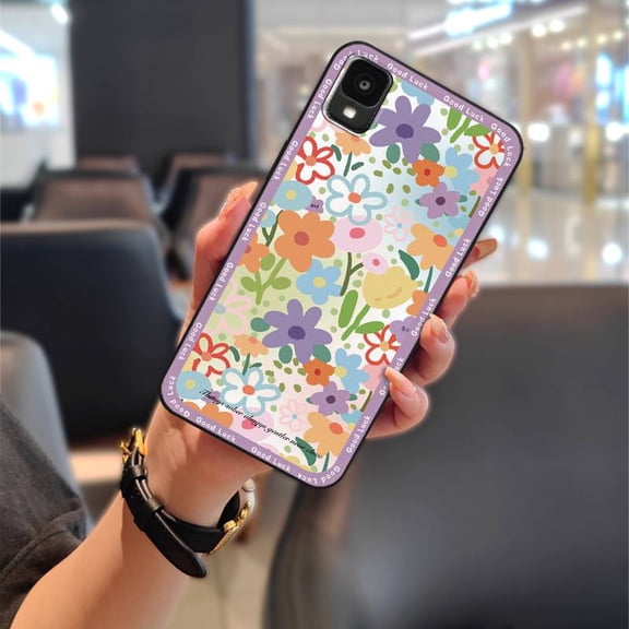 LYM-Phone Case For TCL 30Z/30LE/T602DL, Back Cover Oil Painting Dirt-resistant Cartoon Durable Shockproof Anti-knock Silicone Fashion Design Soft case Graffiti Protective TPU Waterproof