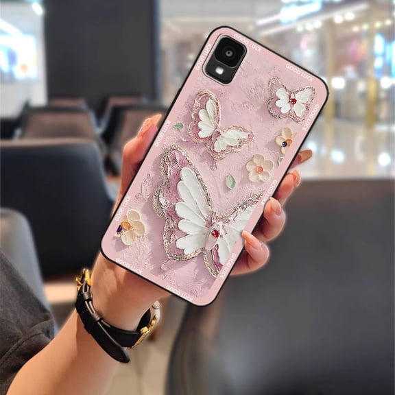 LYM-Phone Case For TCL 30Z/30LE/T602DL, Back Cover Shockproof Waterproof flower Phone Pouch Protective Cartoon Soft case Anti-knock Cute Silicone Fashion Design Full wrap Oil Painting