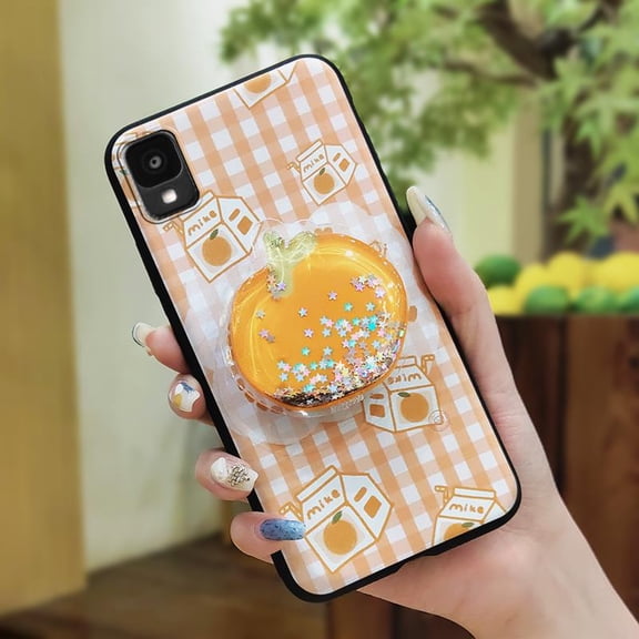LYM-Phone Case For TCL 30Z/30LE/T602DL, Cartoon Waterproof Simplicity Soft Case Quicksand TPU Dirt-resistant Fashion Design Kickstand Anti-knock Skin feel silicone cute protective