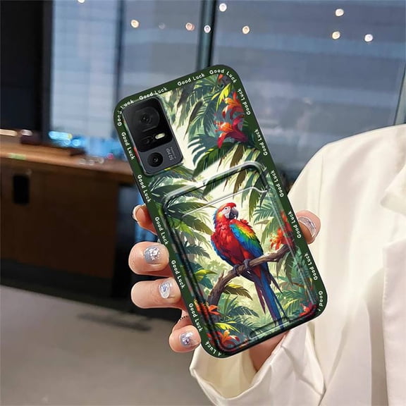 LYM-Phone Case For TCL 40XL/40T/T608D/Lively Jitterbug Smart4, Cover Full wrap Fashion Design Cartoon Anti-knock Back Cover Card bag TPU Durable Dirt-resistant Shockproof Silicone Cute