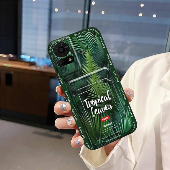 LYM-Phone Case For TCL 50LE/T510SPP, Cute Fashion Design Back Cover protective Anti-knock Full wrap TPU Silicone Card slot Shockproof Card bag Graffiti Waterproof Cover Soft case Durable