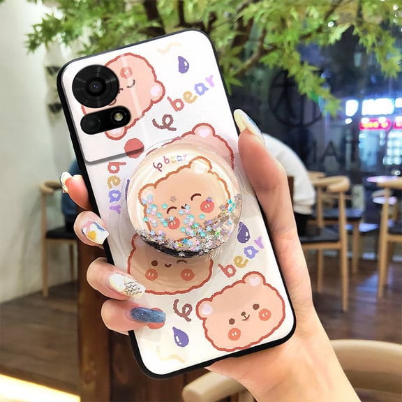 LYM-Phone Case For TCL 50LE/T510SPP/K23/K24, Protective Back Cover Soft Case Kickstand Phone Lens Protection Durable Glitter Simplicity Dirt-resistant Anti-knock Fashion Design Quicksand
