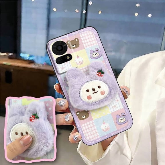 LYM-Phone Case For TCL 50LE/T510SPP/K23/K24, Silicone Embroidery Cute 3D Plush Dirt-resistant Fashion Design Protective Back Cover Shockproof Anti-dust Soft case Cartoon Full wrap TPU