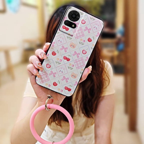 LYM-Phone Case For TCL 50LE/T510SPP, Ring Youth Soft Case Creative Bracelet Cartoon Funny Anti-knock Protective Waterproof Back Cover Cute Solid Color heat dissipation Personality