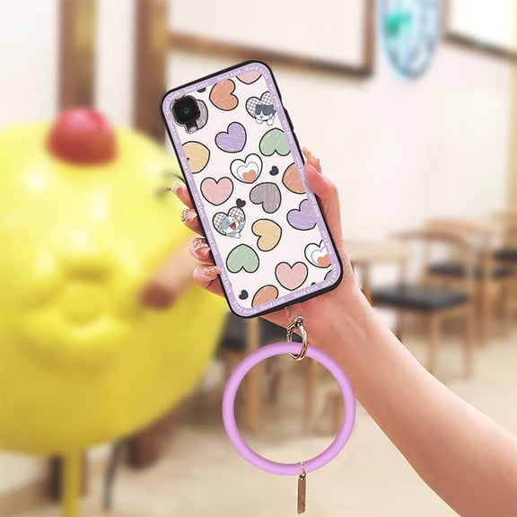 LYM-Phone Case For TCL A3/A509DL, Youth Protective Cartoon heat dissipation Anti-knock Creative Bracelet Funny Back Cover Waterproof Cute Soft Case Solid Color Ring Personality