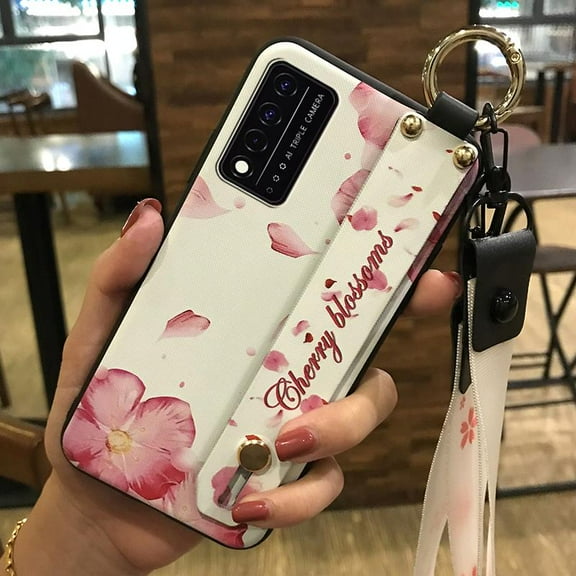 LYM-Phone Case For TCL T-Mobile Revvl V+ 5G/Revvl V Plus 5G, Anti-dust Phone Holder Protective Back Cover Fashion Design Shockproof Wrist Strap Waterproof Soft case Durable Wristband