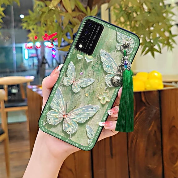 LYM-Phone Case For TCL T-Mobile Revvl V+ 5G/Revvl V Plus 5G, Bell Soft case Full wrap Phone Pouch Shockproof Anti-dust Tassel TPU Silicone Anti-knock Protective Waterproof Durable Cute