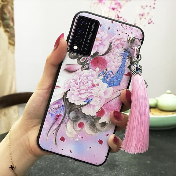 LYM-Phone Case For TCL T-Mobile Revvl V+ 5G/Revvl V Plus 5G, Dirt-resistant Waterproof Tassel Durable Bell Silicone Chinese Style Shockproof TPU Back Cover Soft case Protective Anti-dust