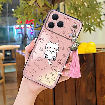 LYM-Phone Case For Tecno Spark50 4G/KN4, Bell Soft case Protective Fashion Design Cartoon Silicone Durable TPU Tassel Anti-knock Graffiti Cute Full wrap Anti-dust Shockproof Waterproof