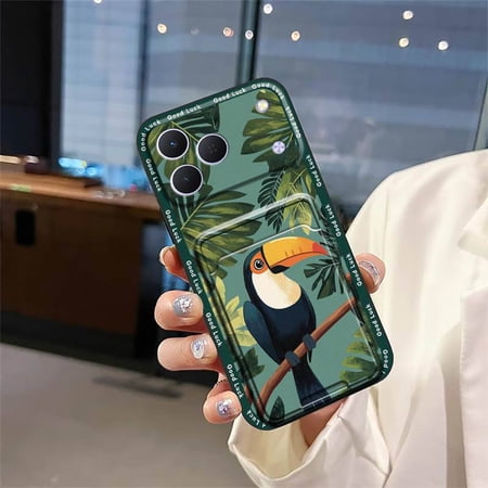 LYM-Phone Case For Tecno Spark50 4G/KN4, Soft case Cartoon Back Cover Card slot Fashion Design Cover Card bag Full wrap Waterproof Anti-dust Dirt-resistant TPU Durable Graffiti Cute