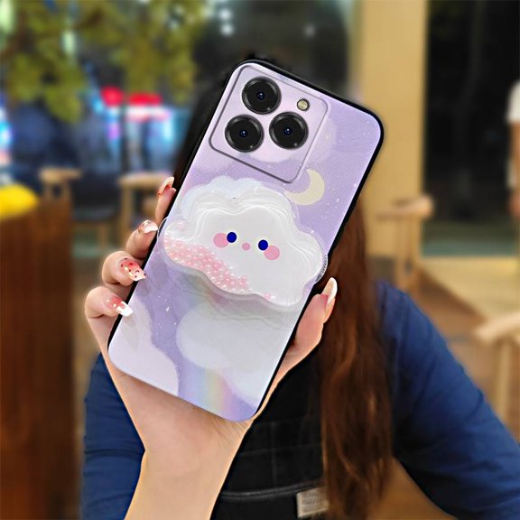 LYM-Phone Case For Ulefone Note20 Pro/Meizu Note21, Back Cover TPU Simplicity Glitter protective Durable Quicksand Cute Phone lens protection Soft Case Rotatable stand Dirt-resistant