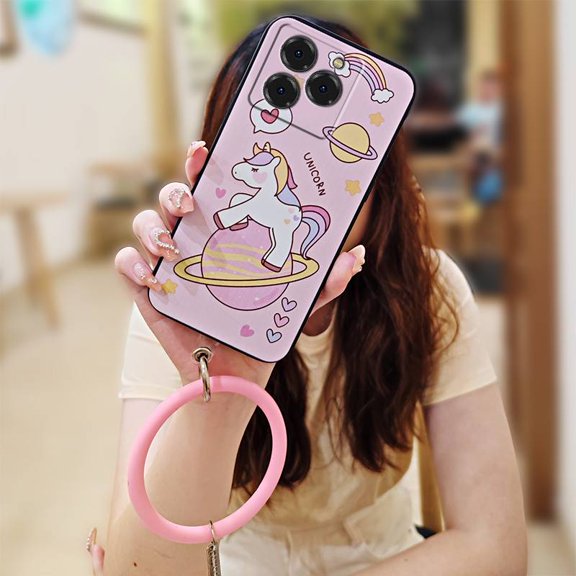 LYM-Phone Case For Ulefone Note20 Pro/Meizu Note21, Dirt-resistant heat dissipation Protective Anti-knock Waterproof Solid Color Ring Creative Personality Cute Youth Soft Case Bracelet