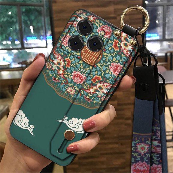 LYM-Phone Case For Ulefone Note20 Pro/Meizu Note21, Durable Waterproof Protective Lanyard Wrist Strap Kickstand Fashion Design Chinese&nbsp;style Wristband Silicone Ring Anti-knock Back Cover