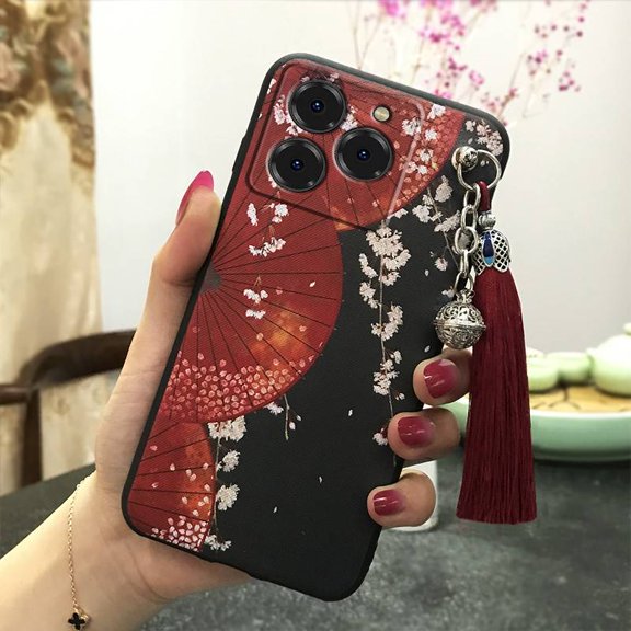 LYM-Phone Case For Ulefone Note20 Pro/Meizu Note21, Protective Durable Shockproof Bell Back Cover Anti-knock Anti-dust Silicone TPU Soft case Chinese Style Dirt-resistant Tassel