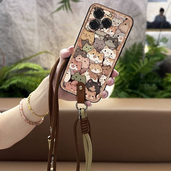 LYM-Phone Case For Ulefone Note20 Pro/Meizu Note21, Shockproof Graffiti Back Cover Durable Dirt-resistant protective Diagonal Necklace Crossbody Soft case TPU Fashion Design Cartoon Cute