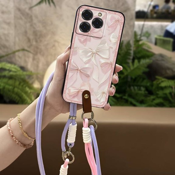 LYM-Phone Case For Ulefone Note20 Pro/Meizu Note21, Waterproof Anti-knock Silicone Graffiti Fashion Design Back Cover Necklace Durable Cartoon Full wrap Cute Anti-dust Lanyard Crossbody