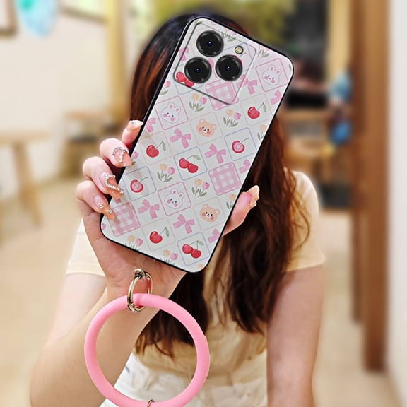 LYM-Phone Case For Ulefone Note20 Pro/Meizu Note21, Youth Solid Color Funny Back Cover Waterproof heat dissipation Creative Soft Case Personality Bracelet Ring Protective Cartoon Cute