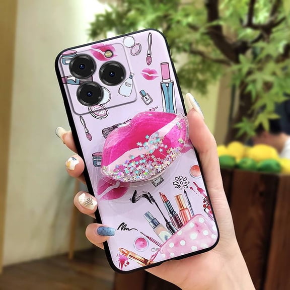 LYM-Phone Case For Ulefone Note20 Pro/Meizu Note21, cute Kickstand Simplicity Waterproof Rotatable stand Fashion Design Back Cover Skin feel silicone Dirt-resistant Anti-knock Quicksand