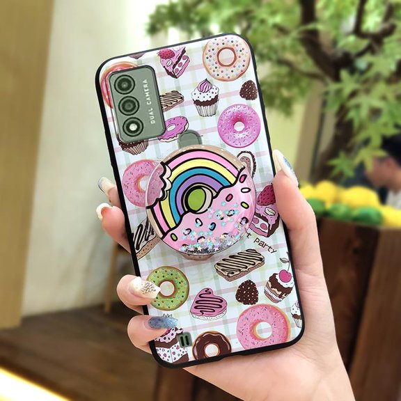 LYM-Phone Case For Wiko Voix/U616AT, Soft Case protective Phone Lens Protection cute Rotatable stand Skin feel silicone Simplicity Kickstand Quicksand Fashion Design TPU Anti-knock