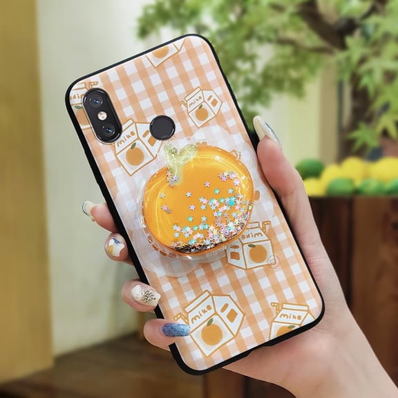 LYM-Phone Case For Xiaomi Mi 8, Glitter protective cute Waterproof Cartoon Kickstand TPU Simplicity Fashion Design Rotatable stand Phone Lens Protection Durable Soft Case Quicksand