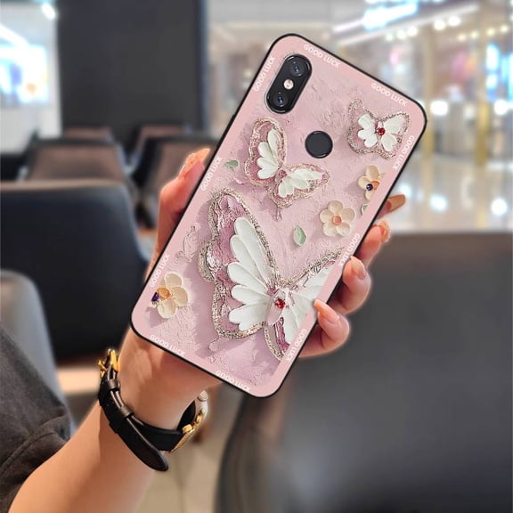 LYM-Phone Case For Xiaomi Mi 8, Graffiti Oil Painting Protective Fashion Design Anti-dust Cute Silicone Back Cover Phone Pouch Durable flower Anti-knock Soft case Full wrap Shockproof